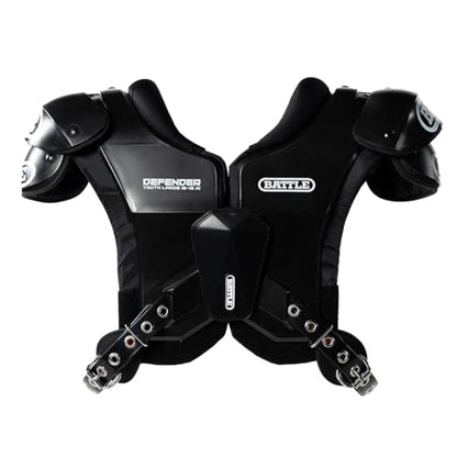 Battle Sports Defender Football Shoulder Pads - color: Black, size: Youth-Large