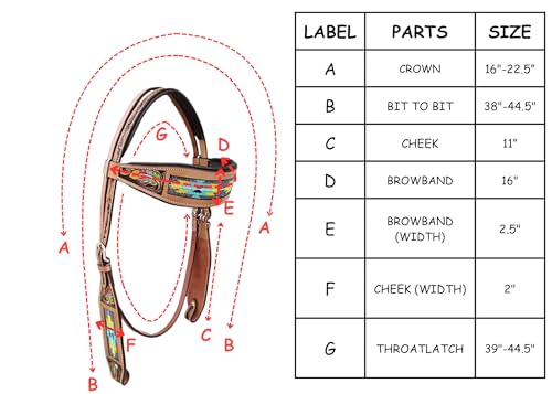 Majestic Ally Tooled Leather Western Headstall & Breast Collar Set – Handcrafted Leather, Classic Western Tack, Multiple Styles & Designs - style: 1063-NAT