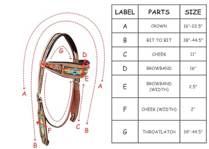 Majestic Ally Tooled Leather Western Headstall & Breast Collar Set – Handcrafted Leather, Classic Western Tack, Multiple Styles & Designs - style: 1063-NAT