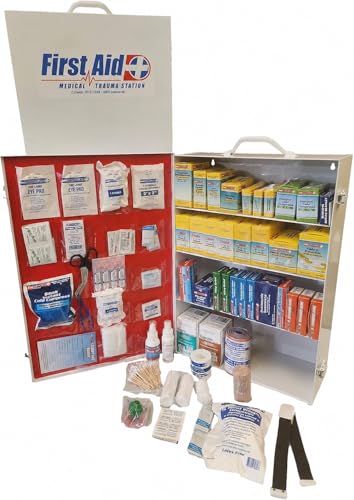 Rapid Care First Aid 80099 4 Shelf All Purpose First Aid Kit Cabinet, Class A+, Exceeds OSHA/ANSI Z308.1 2015, Wall Mountable - size: 4 Shelf, style: Class A+ OSHA/ANSI 2015