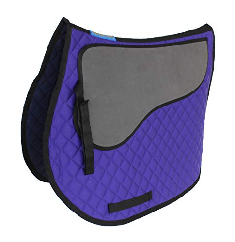 CHALLENGER Horse 23" x 20" English All-Purpose Contoured Quilted Trail Saddle Pad 72143 - color: 퍼플.