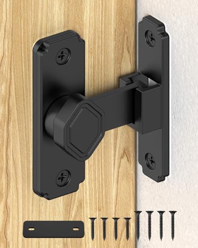 90 Degree Barn Door Lock, Sliding Door Latch, Black, 1 Pack - color: Black-1PC