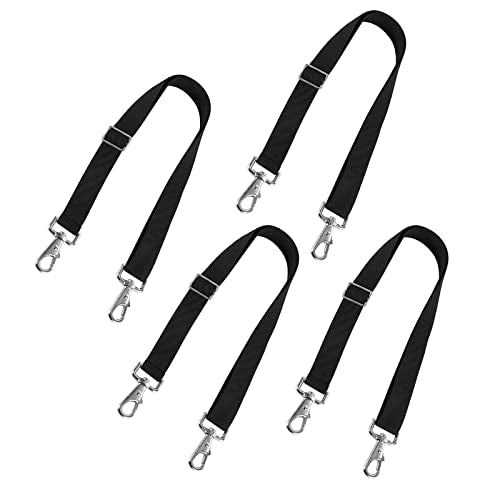 Premium Horse Blanket Sheet Leg Straps Replacement Stretchy Belly Strap with Double Swivel Snaps, Adjustable Length from 24 to 42 Inch(4 Pcs)