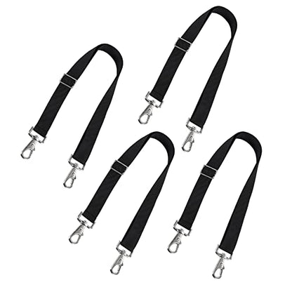 Premium Horse Blanket Sheet Leg Straps Replacement Stretchy Belly Strap with Double Swivel Snaps, Adjustable Length from 24 to 42 Inch(4 Pcs)
