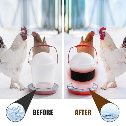 Glooglitter Thermostat Chicken Waterer Heater Self-Regulating Heating Bucket Belt for 2-5Gal Bucket with 6ft Power Cord for Freezing Winter Thermostat Chicken Water Insulation (Upgrade 1set) - style: Upgrade 1set