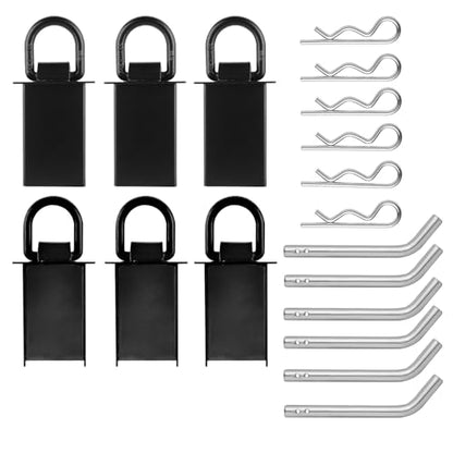 6Pcs Stake Pocket D Rings Trailer Tie Down with Hitch Pin 2” x 4” 12000lbs Heavy Duty