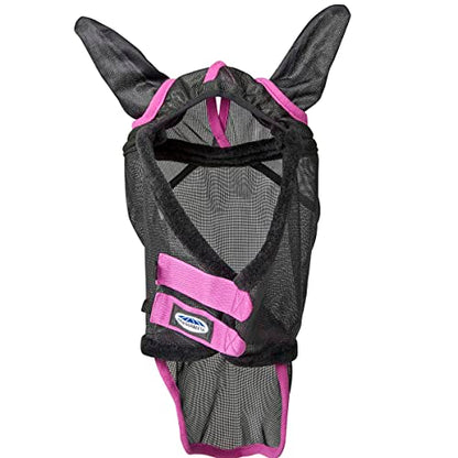 WeatherBeeta ComFiTec Deluxe Durable Mesh Mask with Ears & Nose, Black/Purple, Pony - color: Black/Purple, size: Pony