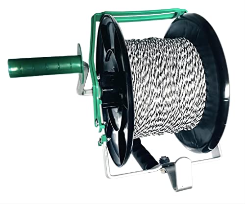 PK2 Electric Fence Polywire 6 Conductors 1312 Feet Pre-Spooled on 3:1 Standard Geared Reel - size: 1312 ft x 6 wires x 2 standard reel