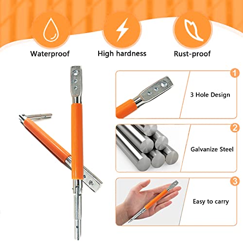 3 Hole Wire Twister Multi-Functional Bender High-tensile Wire Tool Twisting Tool Fencing Tool for Fixing Fence Wire and Wire Clip(Orange) - color: Orange