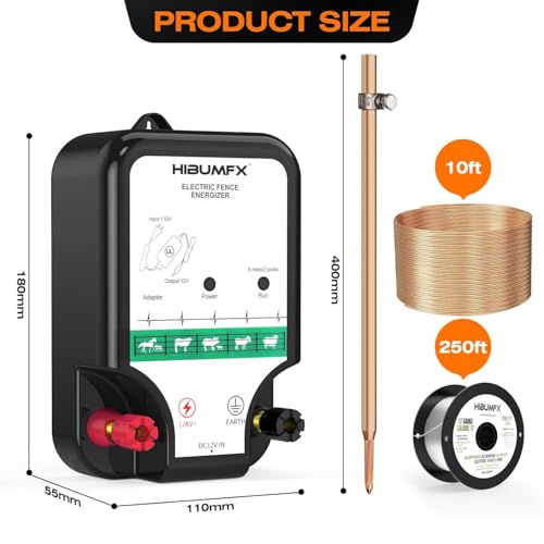 Fence Charger, Electric Fence Energizer Fencing System for Containing Dogs, Livestock and Preventing Wild Animals Intruding