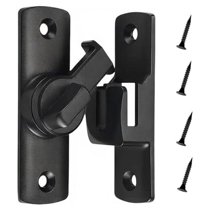 2Ps 90/180° Upgraded Barn Door Lock, Protection Sliding Gate Latches Black