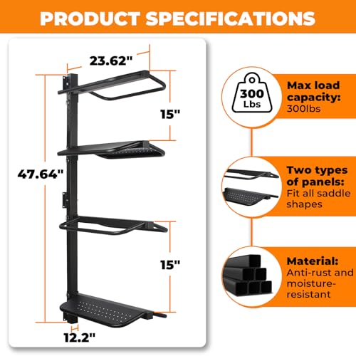 Sidasu 4 Tier Saddle Rack Wall Mount Detachable, Heavy Duty Saddle Stand - size: Detachable