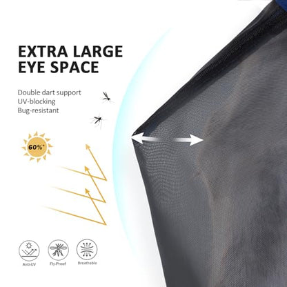 Horse Fly Mask Large Space Breathable UV Protection Equine Mask with Reflective Features on Ears Royal Blue M