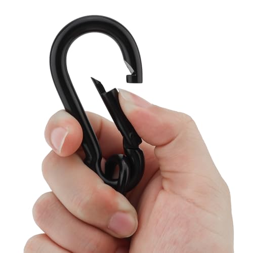 39 inch Gate Chain Lock with Both-Ended M8 Carabiners,Chain Dia 5 mm,Black - size: 39" x 13/64"
