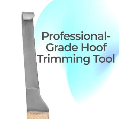 Hoof Knife Single Sided Edge Narrow Blade – Stainless Steel Curved Blade Farrier Tool with Fine Wooden Grip, Multipurpose Hoof Trimming Knife for Livestock, 3-Inch Blade, 8.5-Inch Overall - style: Wide-Blade - RH