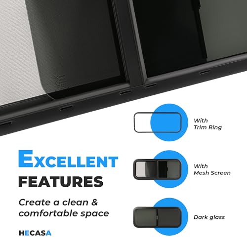 HECASA 36" W x 15" H Universal RV Window Horizontal Sliding W/Mesh Screen & - size: 36" W x 15" H