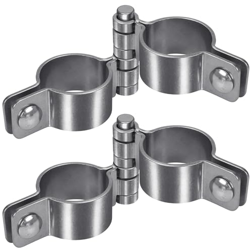 Insaga 2-3/8'' Chain Link Fence Gate Post Hinge Kit, Thick SUS304 Chain Link Fence Parts Includes Female Gate Hinge (2pcs) and Male Gate Hinges (2pcs), Heavy Duty Gate Hinges up to 500LB (2 Pairs) - color: Heavyweight, size: 2-3/8''-2Pack