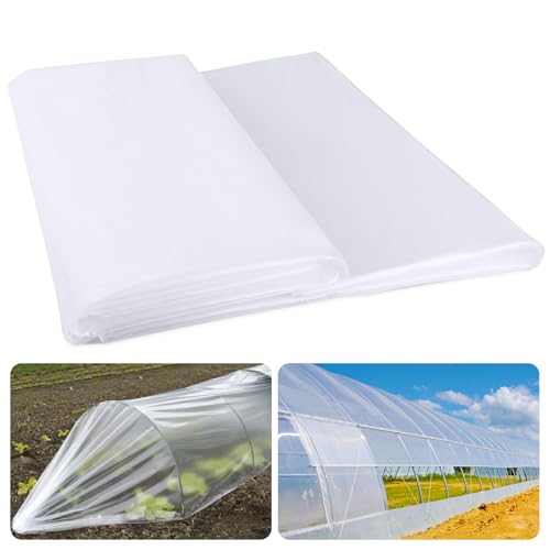 Greenhouse Plastic Sheeting 10' x 26' 6 Mil, Clear UV Resistant Heavy Duty Polyethylene Film, Thick Greenhouse Cover for Garden, Farm, Agriculture - size: 10x26 FT