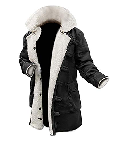 Blingsoul Real Lambskin Swedish Bomber Coat - Sherpa Lined Leather Jacket Fur Coats - size: Large