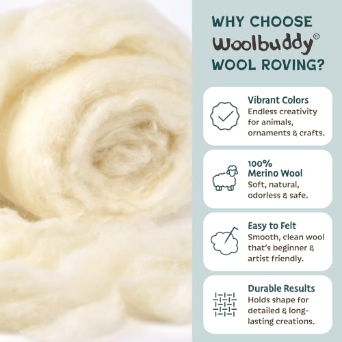 Woolbuddy Wool Roving Kit for Needle Felting (Fall), 6 Colors Natural Wool - color: Wool Bag Fall
