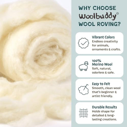 Woolbuddy Wool Roving Kit for Needle Felting (Fall), 6 Colors Natural Wool - color: Wool Bag Fall