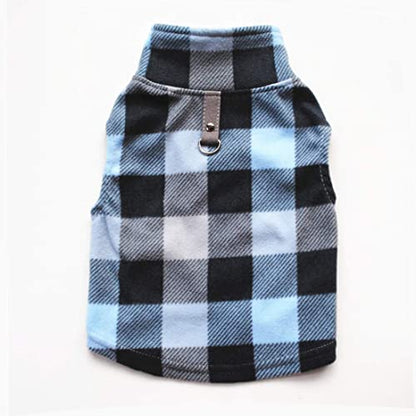 Dog Sweater, Soft Fleece Vest with Leash Ring Pullover Jacket Winter Pet Dog Clothes for Puppy Small Dog Cat Teddy Chihuahua Yorkshire for Christmas (Small, Blue Grey Plaid) | Winter Jacket,Pet Clothing,Dog Clothes,Puppy,For Small Dogs Cats,Teddy,Cat Appa