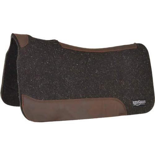 Reinsman Rancher Contour Wool Pad | Durable Thick Wool Felt Shock-Absorbing Western Horse Saddle Pad | Ranch Riding, Horse Training & Equestrian Sport