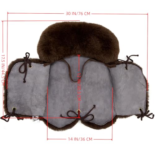 Sheepskin Saddle Seat Cover，Genuine Sheepskin Western Saddle Pad - color: Brown