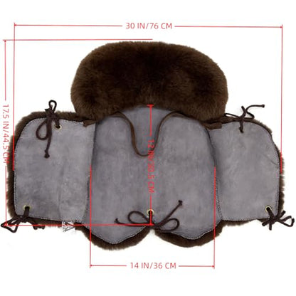 Sheepskin Saddle Seat Cover，Genuine Sheepskin Western Saddle Pad - color: Brown