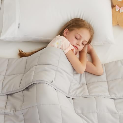 L'AGRATY Weighted Blanket - 36"x48" 3lbs Microfiber Material with Glass Beads Small Blanket for All-Season Summer Fall Winter Soft Thick - color: 05-light Grey, size: 36" x 48" | 3lbs