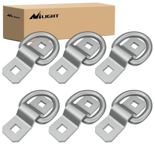 Nilight 6Pcs 3/8” Steel Heavy Duty Truck Tie Down Anchors | 6000 Pound Tie Down Rings Hooks for Trucks Trailers Boats RV Campers Vans Kayaks Motorcycles Deliveries ATVs,Sliver - color: 3/8" 6Pcs Sliver