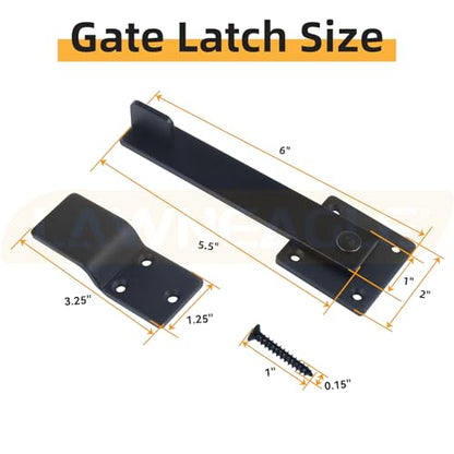2 Pack 6" Flip Gate Latch – 360-Degree Rotation Barn Door Latch - color: 2 Pack 6" Flip Gate Latch