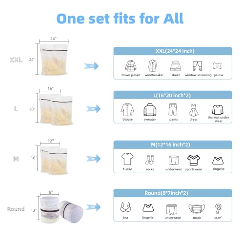 GOGOODA Mesh Laundry Bags for Delicates Durable Protective Wash Bags - size: 1XXL,2L,2M,2 Bra Bags