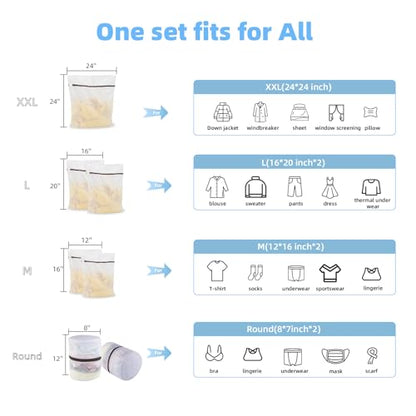 GOGOODA Mesh Laundry Bags for Delicates Durable Protective Wash Bags - size: 1XXL,2L,2M,2 Bra Bags
