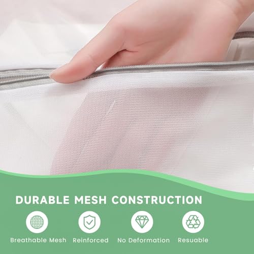 4 Pack Durable Laundry Bags Mesh Wash Bags, With Zipper