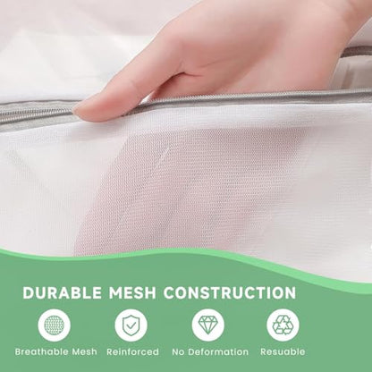 4 Pack Durable Laundry Bags Mesh Wash Bags, With Zipper