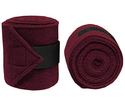 Horse Fleece Bandages/Polo Wraps/Stable Wraps Equestrian Leg Wraps Set of 4 TACK Equestrian Boots Protection (Red)