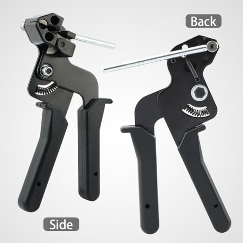 Metal Zip Tie Tool, Adjustable Fastening Cutting Self-Locking Stainless Steel Tie Wrap Cutter and Free Release Tool for Repair Fences, Exhaust Pipes, Chain Links, Head Wrap