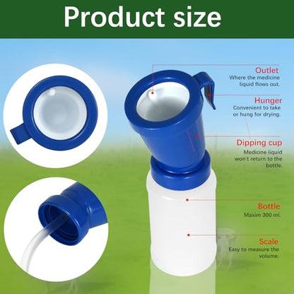 Teat Dip Cup - Non Reflow Design for Cow, Goat, Sheep - style: blue