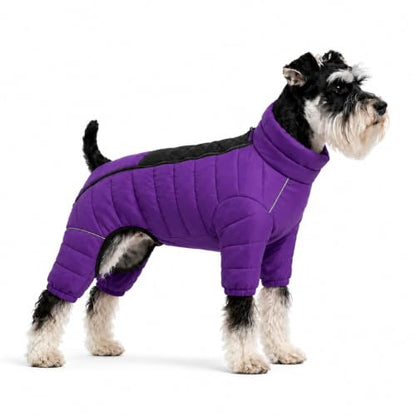 Purple Dog Jacket, Windproof & Waterproof, Reflective, Adjustable, Zippered, Snow Jacket for Small to Large Dogs - color: Purple, size: M (11.5inch Back)
