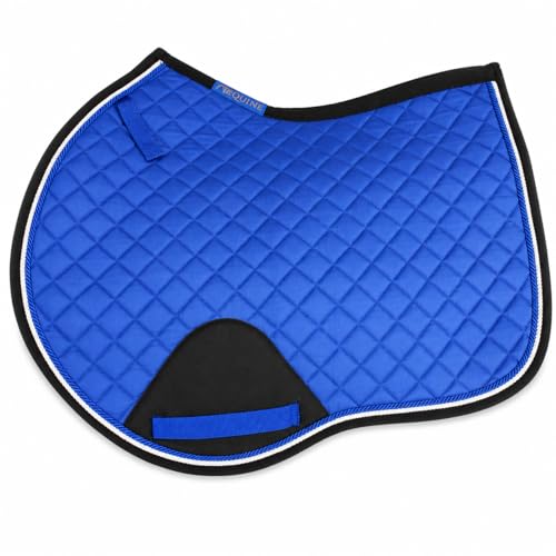 Horse Equine Contoured English Quilted Cotton All Purpose Saddle Pad 72TS37 - color: Royal Blue