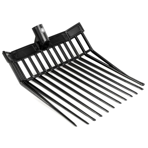 Jeffers 12-Tine Mini Fork Head – Compact Replacement Fork Scoop for Barns, Stalls, Hay, Bedding, Waste, Polystyrene Tines, 11" Wide, Fits Standard Handles, Lightweight Fork Head Only - size: 12 Tines - 1 Pack