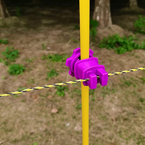25-Pack Screw-Tight Electric Fence Round Post Insulator, Purple - color: Purple