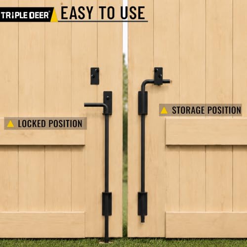 24" Heavy Duty Cane Bolt Gate Drop Rod Extra Thick Ground Latch 2 Pack - color: 24 Inch