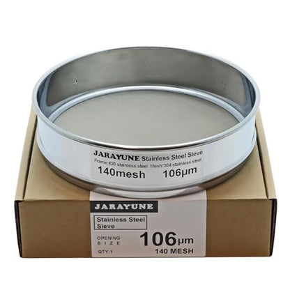 140 Mesh Stainless Steel Lab Sieve, Sturdy 8Inch(20.5cm) Sifter, Fine Mesh Sieve Strainer for Powder Pellet Flour Liquid Filtration-Lab Industrial DIY Household Use - size: 140mesh (106µm)