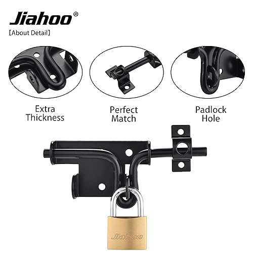 Door Lock Gate Latch, Heavy Duty Slide Bolt Door Lock with Brass Padlock - style: Slide Bolt Latch & Padlock