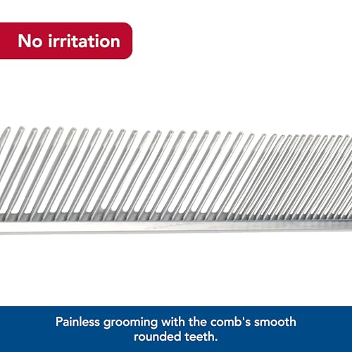 Coastal Pet Safari Dog Grooming Comb for Medium and Coarse Coats - Extra-Long Rotating Teeth - Undercoat Rake for Coarse Coats - 7 1/4" - size: 7-1/4-Inch Large