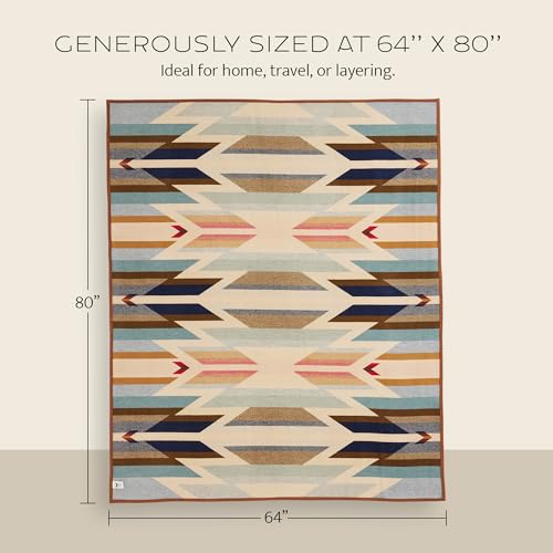 Pendleton Jacquard Unnapped Twin Blanket, 64 x 80 in, Heirloom Virgin Wool - color: Brave Star, size: Twin (64" x 80")