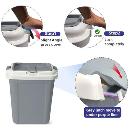 Airtight Pet Food Grey Storage Container, 23 Qt - color: Grey, size: 20 lbs