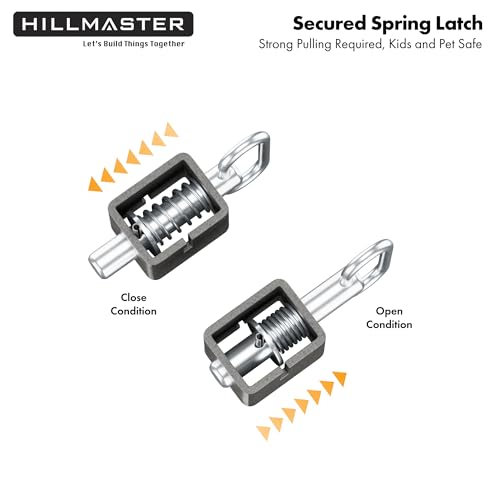 Weld-on Trailer Spring Latch Lock, Heavy Duty Trailer Gate Latch Universal Long Spring Lock, Spring Latch Assembly with Plain Tube,Spring Loaded Latch for Barn Doors, Tracks & Ramp Doors (Pack of 2) - size: 3.5in